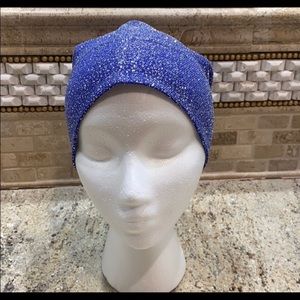 Blue & silver shiny glittery hijab under piece cap